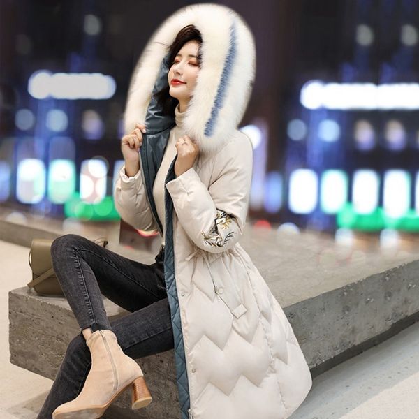 New Women Korean Style Duck Jackets for Short Medium Long Luxo Embroidery Winter Coats Parka with Pele De Raposa Outerwear Female Hoods O37r, Black
New Women Korean Style Duck Jackets for Short Medium Long Luxo Embroidery Winter Coats Parka with Pele De Raposa Outerwear Female Hoods O37r, Black
