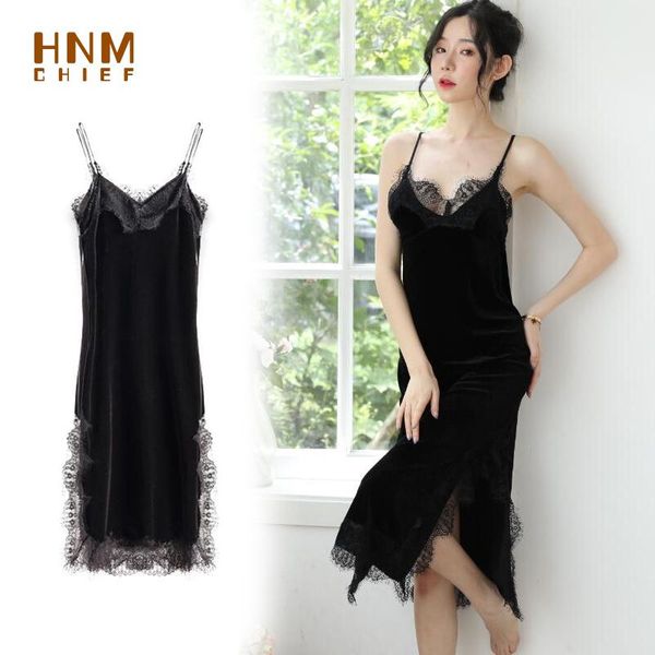 women's sleepwear hnmchief black femme golden velvet long gowns split lingerie night dress women nighty keep warm homewear, Black;red
women's sleepwear hnmchief black femme golden velvet long gowns split lingerie night dress women nighty keep warm homewear, Black;red