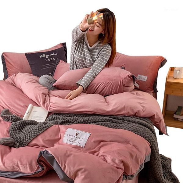bedding sets solid color four-piece set flannel coral fleece bed linen quilt comforter size cover set1
bedding sets solid color four-piece set flannel coral fleece bed linen quilt comforter size cover set1