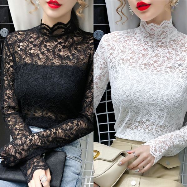 pjci4 2020 lace with shirt spring and autumn korean edition silk hollowed out bottom high collar lace mesh half small shirt super fairy fore, White
pjci4 2020 lace with shirt spring and autumn korean edition silk hollowed out bottom high collar lace mesh half small shirt super fairy fore, White