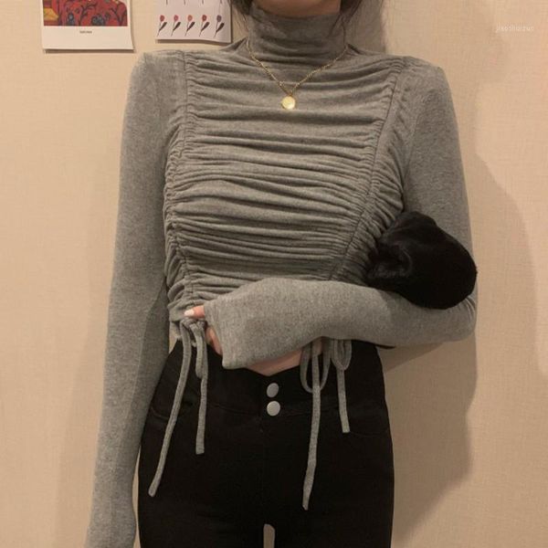 long sleeve ruched slim women crop ingoo 2021 spring streetwear black o-neck drawstring solid female short blouse1, White
long sleeve ruched slim women crop ingoo 2021 spring streetwear black o-neck drawstring solid female short blouse1, White
