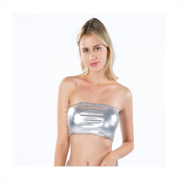 women party bar strapless camis lady solid ruched elastic boob bandeau tube lingerie breast wrap silver gold crop, White
women party bar strapless camis lady solid ruched elastic boob bandeau tube lingerie breast wrap silver gold crop, White
