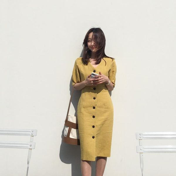 new summer dress women cotton linen casual half sleeve dresses female dress v neck solid yellow boho robe femme vestido1, Black;gray
new summer dress women cotton linen casual half sleeve dresses female dress v neck solid yellow boho robe femme vestido1, Black;gray