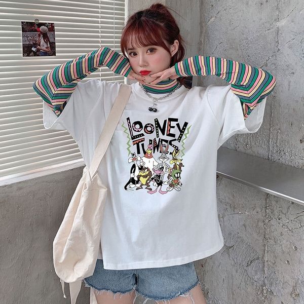 enmft autumn and winter long sleeve tt-shirt striped fashion casual korean 7xoyd students piece printed women's bottoming shirt for two, White
enmft autumn and winter long sleeve tt-shirt striped fashion casual korean 7xoyd students piece printed women's bottoming shirt for two, White