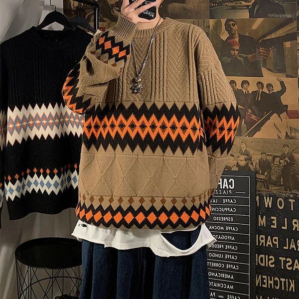 men's sweater 2020 autumn winter new slim solid color thick stripe print mosaic long sleeve sweater loose youth men's wear1, White;black
men's sweater 2020 autumn winter new slim solid color thick stripe print mosaic long sleeve sweater loose youth men's wear1, White;black
