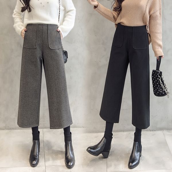 winter fashion high waist women's wool wide leg pants thick warm loose loose wool pants casual harem pants office ladies y200114, Black;white
winter fashion high waist women's wool wide leg pants thick warm loose loose wool pants casual harem pants office ladies y200114, Black;white