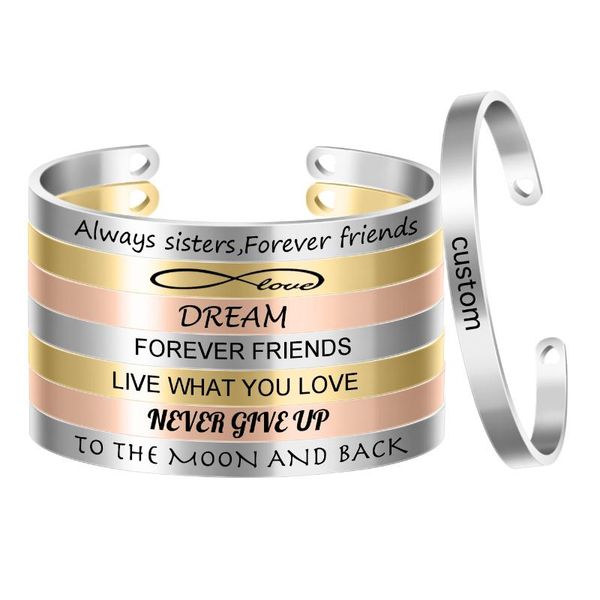 10pcs/lot stainless steel mantra bangle engraved inspirational bracelet width 6mm women gift 3 colors sl-001*10, Black
10pcs/lot stainless steel mantra bangle engraved inspirational bracelet width 6mm women gift 3 colors sl-001*10, Black