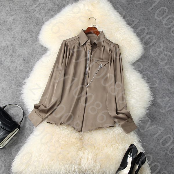 2021 spring long sleeve lapel neck black pure color single-breasted zipper stars chains blouse elegant casual shirt shirts ld301302t1173, White
2021 spring long sleeve lapel neck black pure color single-breasted zipper stars chains blouse elegant casual shirt shirts ld301302t1173, White