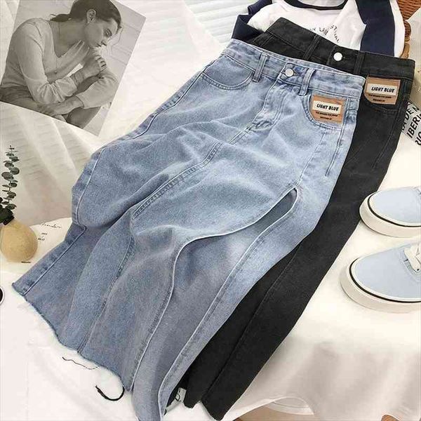 fashion women denim skirt summer high waist side slit jean mid-calf skirts female solid color casual a-line bottoms, Black
fashion women denim skirt summer high waist side slit jean mid-calf skirts female solid color casual a-line bottoms, Black