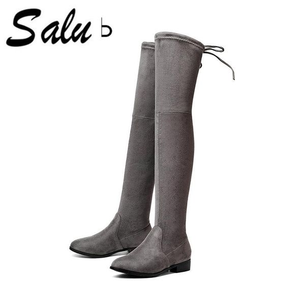 salu 2020 женщины boots площади низкие каблуки короткие плюшевые круглый toe тонкий посмотрите колено сапоги мода дамы размер 34-43, Black
salu 2020 женщины boots площади низкие каблуки короткие плюшевые круглый toe тонкий посмотрите колено сапоги мода дамы размер 34-43, Black