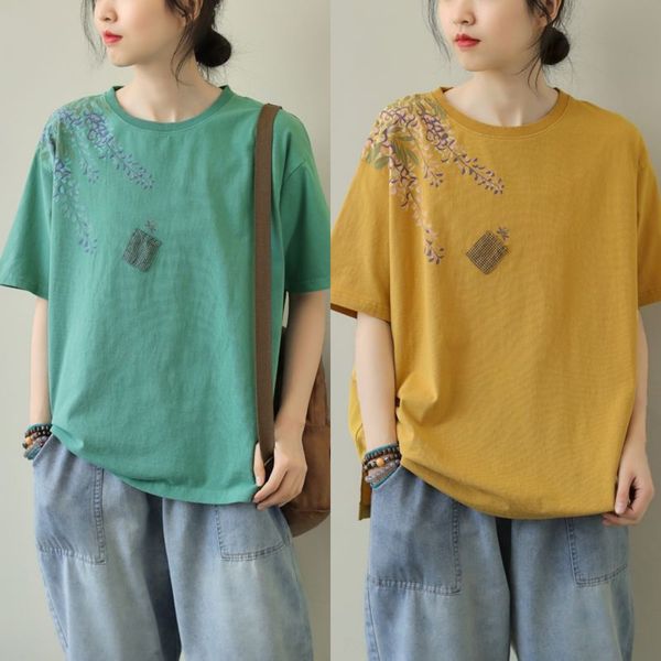 summer new cotton art t-shirt loose coat t-shirt circle print casual hem slit korean versatile short sleeve women rctit, White
summer new cotton art t-shirt loose coat t-shirt circle print casual hem slit korean versatile short sleeve women rctit, White