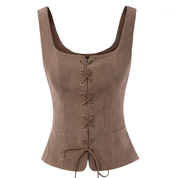 women jacket vintage faux suede square neck u-back lace-up front coat solid color summer autumn cropped length coat ladies 1, Black;brown
women jacket vintage faux suede square neck u-back lace-up front coat solid color summer autumn cropped length coat ladies 1, Black;brown