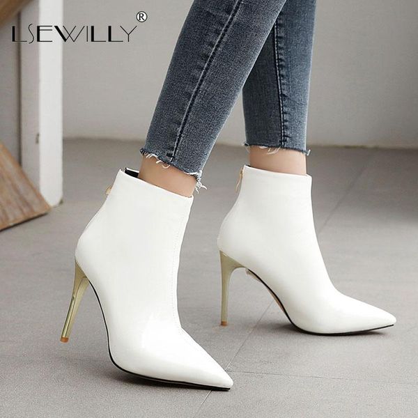 lsewilly 2021 pointed toe zipper women shoes autumn winter spike high heel ankle boots pu leather fashion women boots size 48, Black
lsewilly 2021 pointed toe zipper women shoes autumn winter spike high heel ankle boots pu leather fashion women boots size 48, Black