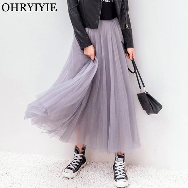 ohryiyie 2018 spring summer vintage skirts womens elastic high waist tulle mesh skirt long pleated tutu skirt female jupe longue1, Black
ohryiyie 2018 spring summer vintage skirts womens elastic high waist tulle mesh skirt long pleated tutu skirt female jupe longue1, Black