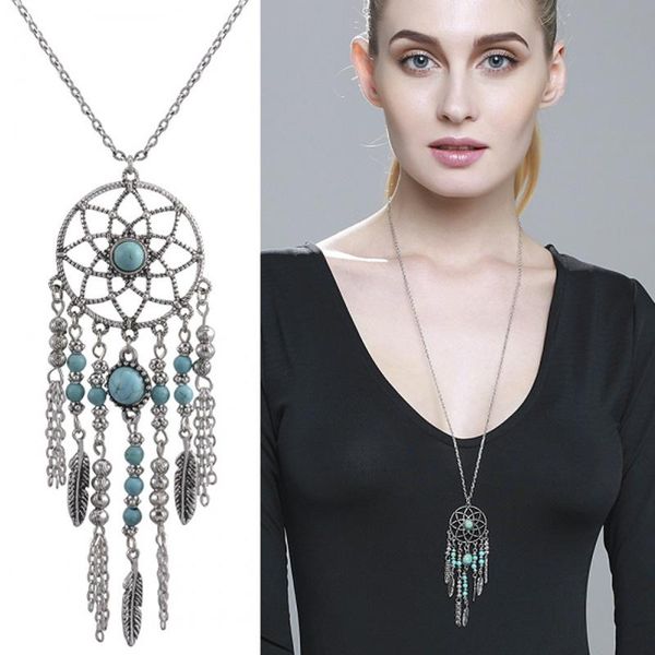 pendant necklaces feather ethnic long necklace vintage natural stone bohemia statement women jewelry & pendants, Silver
pendant necklaces feather ethnic long necklace vintage natural stone bohemia statement women jewelry & pendants, Silver