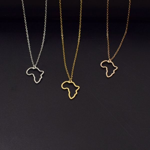 european and american simple personality stainless steel african map necklace pendant female popular pendant pendant ornaments, Silver
european and american simple personality stainless steel african map necklace pendant female popular pendant pendant ornaments, Silver