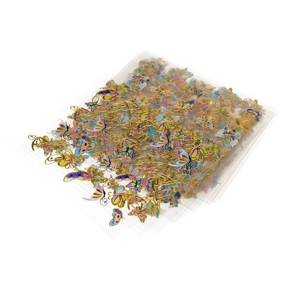 24 sheets multistyle nail art decorations butterfly 3d stickers gel polish tips diy self-adhesive easy transfer, Black