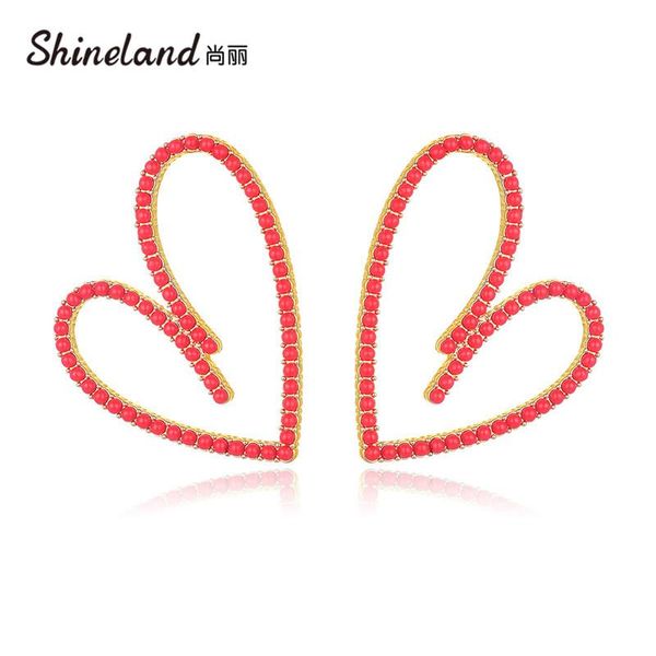 stud shineland bohemian heart red beads earrings big statement hollow brincos for women lady female gifts jewelry accessoires, Golden;silver
stud shineland bohemian heart red beads earrings big statement hollow brincos for women lady female gifts jewelry accessoires, Golden;silver