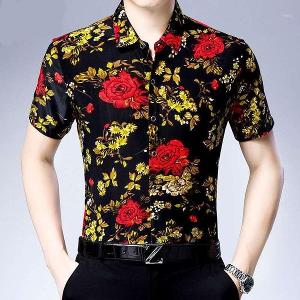 summer new men's middle-aged and young printed slim short-sleeved shirts fashion temperament trend comfortable personality -3xl1, White;black
summer new men's middle-aged and young printed slim short-sleeved shirts fashion temperament trend comfortable personality -3xl1, White;black