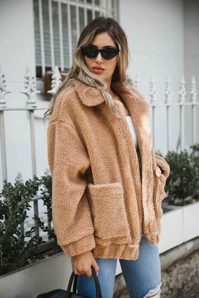 fashion ladies winter coats long sleeve faux fur khaki plush coat warm thick fluffy loose women's outerwear streetwear sale, Black
fashion ladies winter coats long sleeve faux fur khaki plush coat warm thick fluffy loose women's outerwear streetwear sale, Black