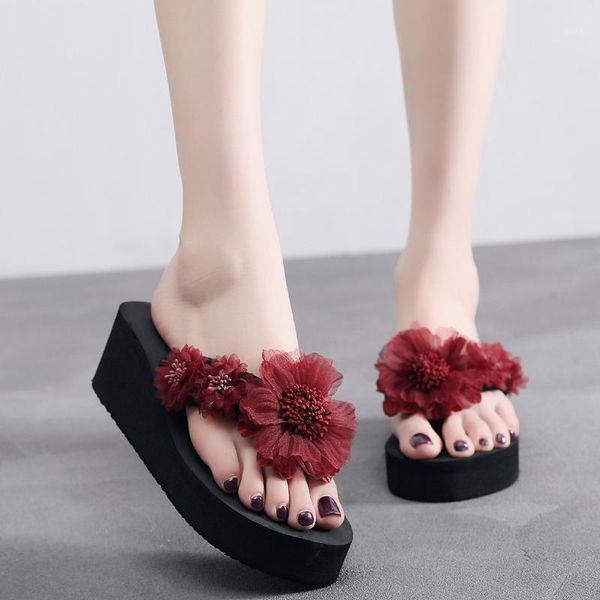 slippers sagace women summer high heel platform ladies 2021 bohemia flower beach flip-flops wedge thongs slipper sandal1, Black
slippers sagace women summer high heel platform ladies 2021 bohemia flower beach flip-flops wedge thongs slipper sandal1, Black