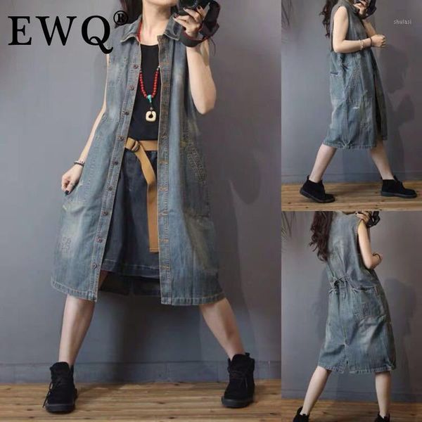 ewq denim vest jacket womens patchwork blue high street lapel collar long length oversized 2021 new spring autumn fashion xa0591, Black;white
ewq denim vest jacket womens patchwork blue high street lapel collar long length oversized 2021 new spring autumn fashion xa0591, Black;white