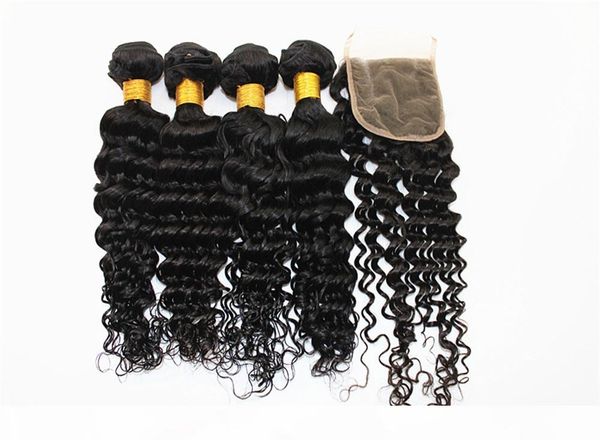 deep wave hair extensions 3 bundles with 4x4 hair closure part peruvian indian unprocessed human hair weft 8-28inch, Black
deep wave hair extensions 3 bundles with 4x4 hair closure part peruvian indian unprocessed human hair weft 8-28inch, Black