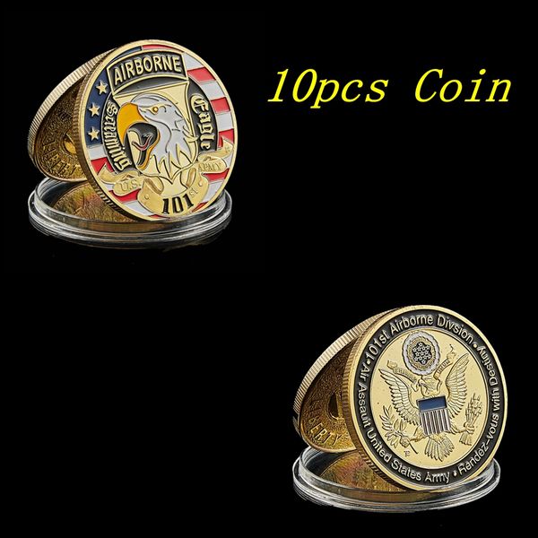10pcs usa army 101st ariborne division craft gold plated commemorative challenge coin token military collectible
10pcs usa army 101st ariborne division craft gold plated commemorative challenge coin token military collectible