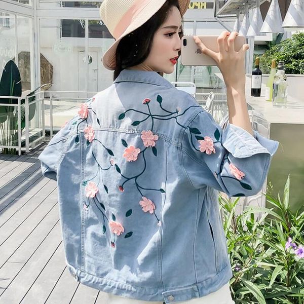 new womens korean version student embroidered jeans jacket coat woman clothes coat womens jackets, Black;brown
new womens korean version student embroidered jeans jacket coat woman clothes coat womens jackets, Black;brown