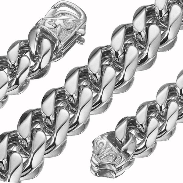 15mm customize length new design buckle mens stainless steel necklace curb cuban link chain fashion jewelry, Silver
15mm customize length new design buckle mens stainless steel necklace curb cuban link chain fashion jewelry, Silver