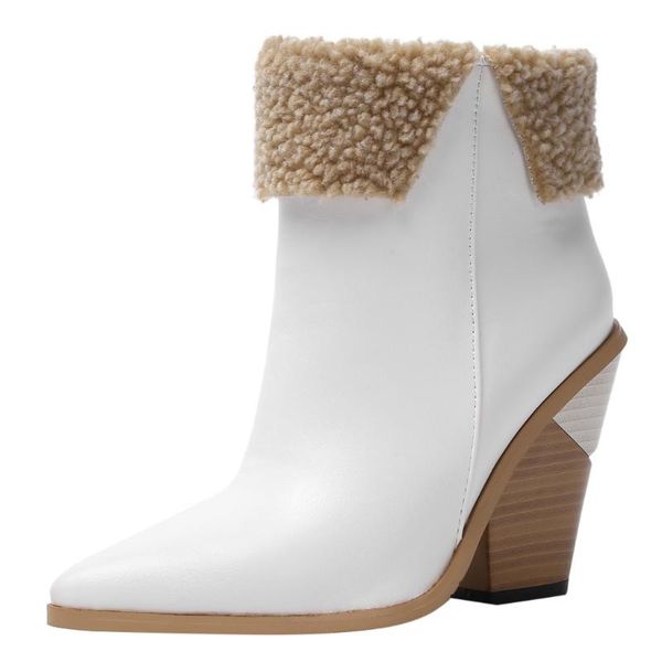 women's leather wedge pointed toe thick heel comfortable non-slip ankle boots retro ladies non-slip thick mid-heel boots, Black
women's leather wedge pointed toe thick heel comfortable non-slip ankle boots retro ladies non-slip thick mid-heel boots, Black