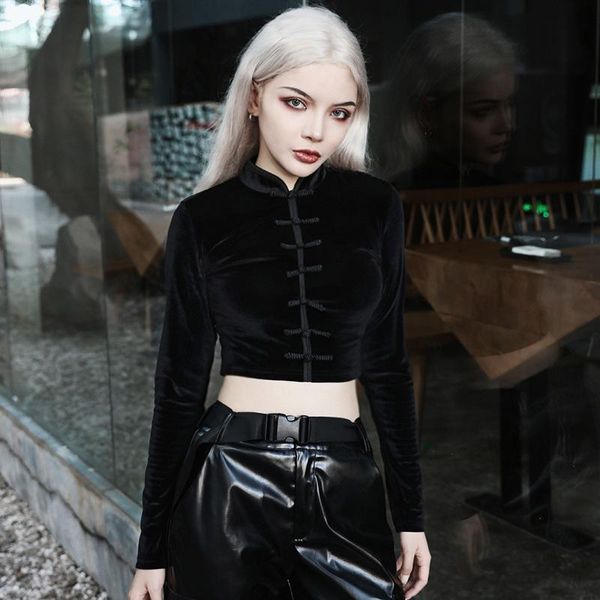women vintage gothic style velvet t-shirt short qipao tee black chinese style retro long sleeve cheongsam blouse shirt, Red
women vintage gothic style velvet t-shirt short qipao tee black chinese style retro long sleeve cheongsam blouse shirt, Red