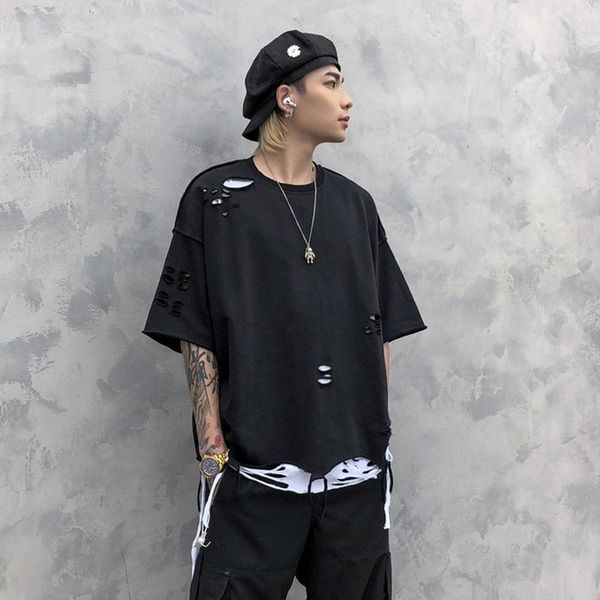 men's t-shirts men broken hole high streetstyle hip hop loose short sleeve shirt male women couple fashion vintage gothic tee shirts1, White;black
men's t-shirts men broken hole high streetstyle hip hop loose short sleeve shirt male women couple fashion vintage gothic tee shirts1, White;black