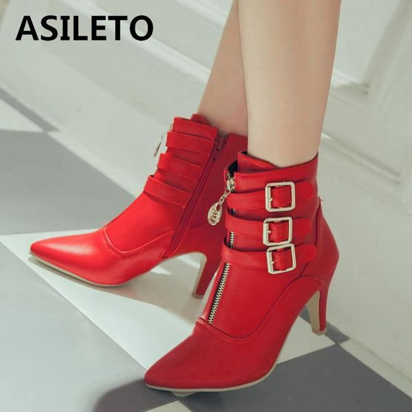 boots asileto brand women ankle female autumn high heel buckle zip ladies shoes bottes femme booties c677, Black
boots asileto brand women ankle female autumn high heel buckle zip ladies shoes bottes femme booties c677, Black