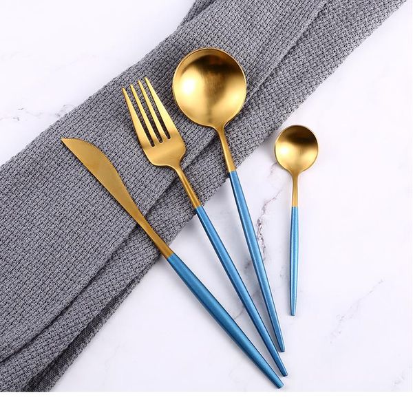 home cutlery set blue gold 4pcs/set stainless steel frosted high-end steak cutlery knife spoon fork dessert spoon re bbyleb
home cutlery set blue gold 4pcs/set stainless steel frosted high-end steak cutlery knife spoon fork dessert spoon re bbyleb