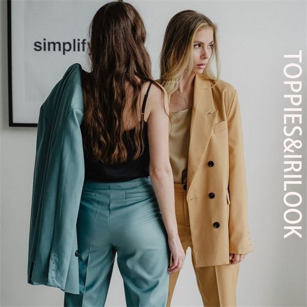 ies 2020 autumn blazer + pant two peice set women double breasted suit jacket high waist pants q1219, White;black
ies 2020 autumn blazer + pant two peice set women double breasted suit jacket high waist pants q1219, White;black