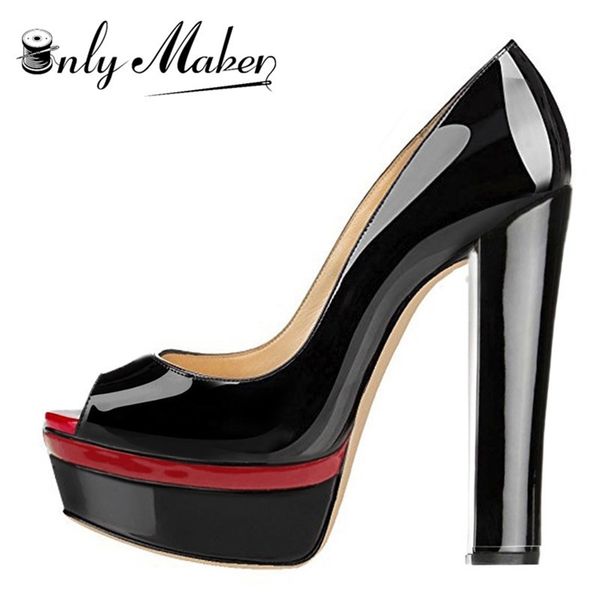 onlymaker women's peep toe super high heel platform slip on pumps block chunky heels wedding party shoes large size ~ lj200928, Black
onlymaker women's peep toe super high heel platform slip on pumps block chunky heels wedding party shoes large size ~ lj200928, Black
