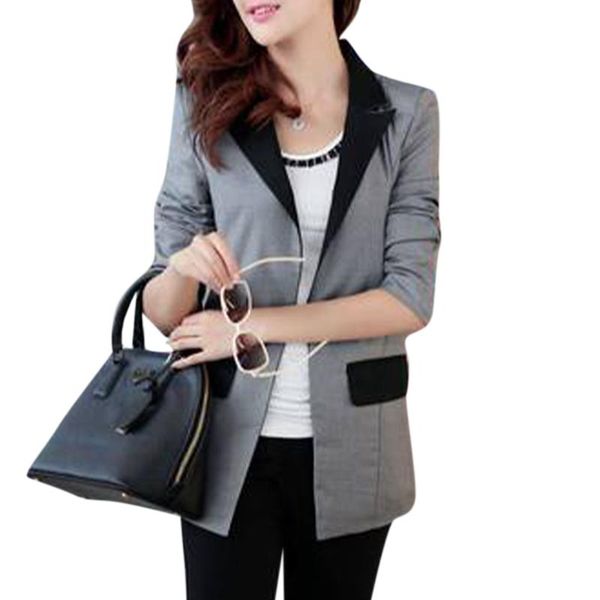 women blazer jacket coat elegant patchwork pocket single button long sleeve slim jacket female women clothing blazer, White;black
women blazer jacket coat elegant patchwork pocket single button long sleeve slim jacket female women clothing blazer, White;black