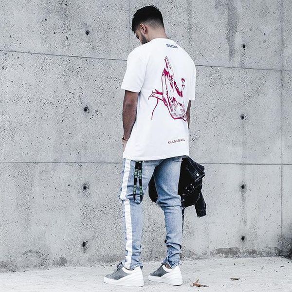 denim men's new product ripped tailoring strip zipper trousers slim fit men's small feet jeans long pants, Blue
denim men's new product ripped tailoring strip zipper trousers slim fit men's small feet jeans long pants, Blue