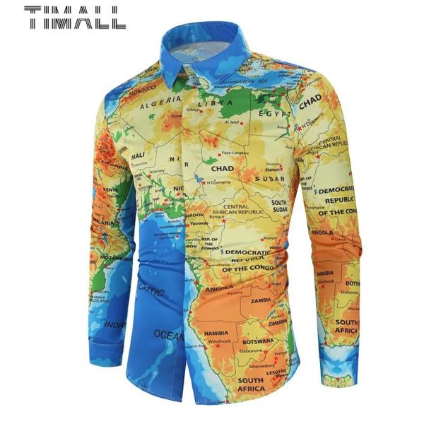 timallnew map digital printing men's fashion casual long-sleeved camisa masculina shirt, White;black
timallnew map digital printing men's fashion casual long-sleeved camisa masculina shirt, White;black