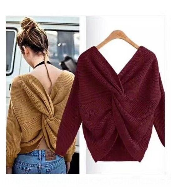 fashionable new style v-neck open back sweater with irregular sweater sweatercross knot on the back for both sides a0yvc, White;black
fashionable new style v-neck open back sweater with irregular sweater sweatercross knot on the back for both sides a0yvc, White;black