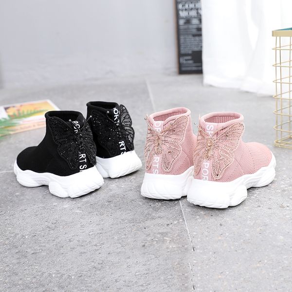 children sneakers autumn kids socks breathable casual diamond super beautiful butterfly knot girls mesh sports shoes 26-36, Black;red
children sneakers autumn kids socks breathable casual diamond super beautiful butterfly knot girls mesh sports shoes 26-36, Black;red