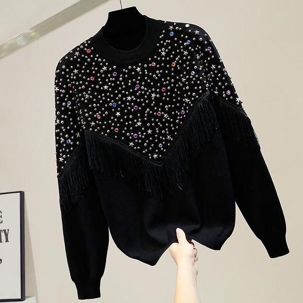 beaded diamond irregular tassel pullover knitting shirt women sweater 2020 new fashion winter knitting lady loose sweaters, White;black
beaded diamond irregular tassel pullover knitting shirt women sweater 2020 new fashion winter knitting lady loose sweaters, White;black