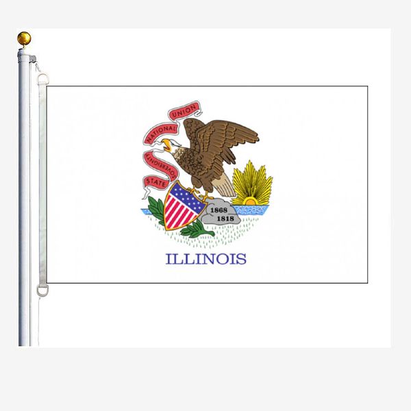 illinois flags 90 x 150 cm, 100 % polyester, digitaldruck