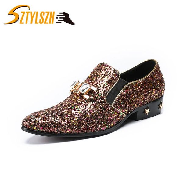 plus size 38-47 new luxury men's fashion shoes glitter slip on leather shoes man party wedding dress shoe oxfords flats, Black
plus size 38-47 new luxury men's fashion shoes glitter slip on leather shoes man party wedding dress shoe oxfords flats, Black