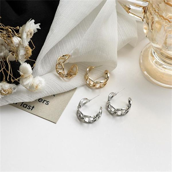 hoop & huggie origin summer minimalist gold silver color chunky curb chain c shape earings for women high street metal jewelry, Golden;silver 
hoop & huggie origin summer minimalist gold silver color chunky curb chain c shape earings for women high street metal jewelry, Golden;silver
