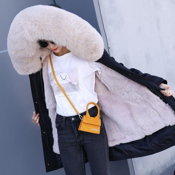 2019 fashion winter jacket women real fur coat natural real fur collar loose long parkas big outerwear detachable rex ra1, Black
2019 fashion winter jacket women real fur coat natural real fur collar loose long parkas big outerwear detachable rex ra1, Black