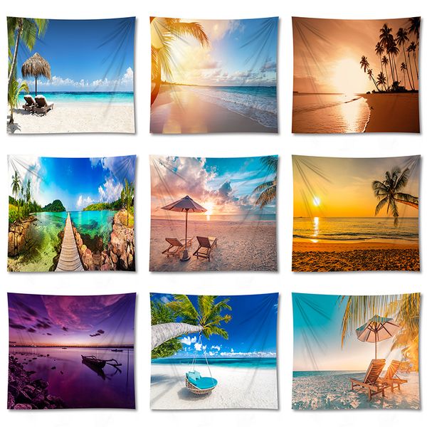 landscape print wall tapestry background cloth decoration wall carpet hanging home decor beach mat