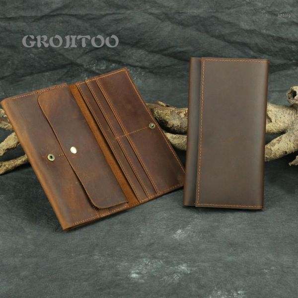 grojitoo handmade leather long wallet crazy horse leather man's wallet multifunctional mobile phone bag1, Red;black
grojitoo handmade leather long wallet crazy horse leather man's wallet multifunctional mobile phone bag1, Red;black