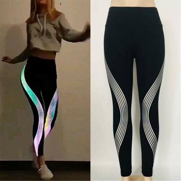 new women rainbow reflective leggings gym fitness slim stretch elastic glow in dark pants trousers sportswear workout dance 2020, Black
new women rainbow reflective leggings gym fitness slim stretch elastic glow in dark pants trousers sportswear workout dance 2020, Black